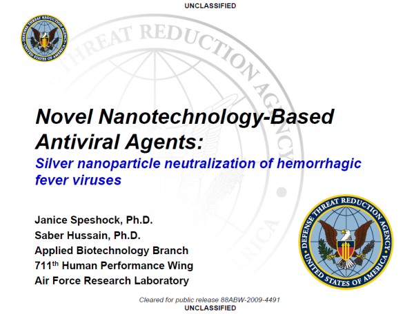 Silver nanoparticles neutralization of hemorrhagic fever viruses